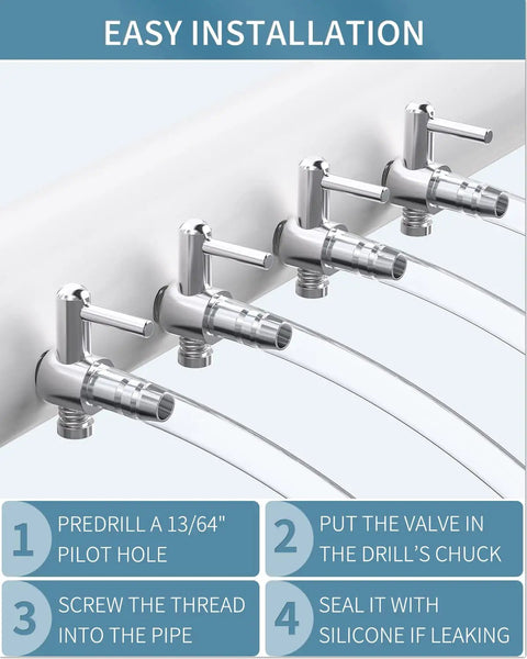 Installation guide for Twenty Four Pack Aquarium Thread Air Control Valves For Three Sixteenth Inch ID Airline Tubing Single Way Chromium Copper