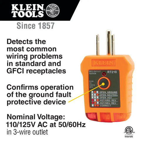 Voltage Test Kit With AC DC Tester, GFCI Outlet Tester And Non Contact Test Pen, 3 Piece, Built For 12 To 240 VAC And 1.5 To 24 V DC display