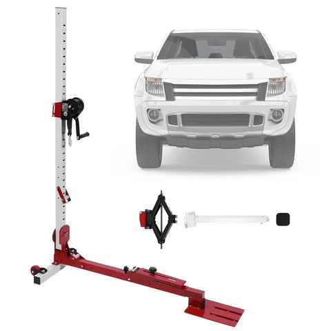 3 In 1 Car Body Dent Repair Kit With Adjustable Pulling Lever And Nylon Casters Heavy Duty Sheet Metal Dent Puller Set shown