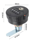 Drawer Combination Lock With Key And Password Code For File Cabinets And Storage Doors 30mm Black Cam Lock side view