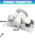 Durable Nylon Door Retainer Catch Clips For Caravans And Motorhomes, 71mm, white, includes screw for easy installation.