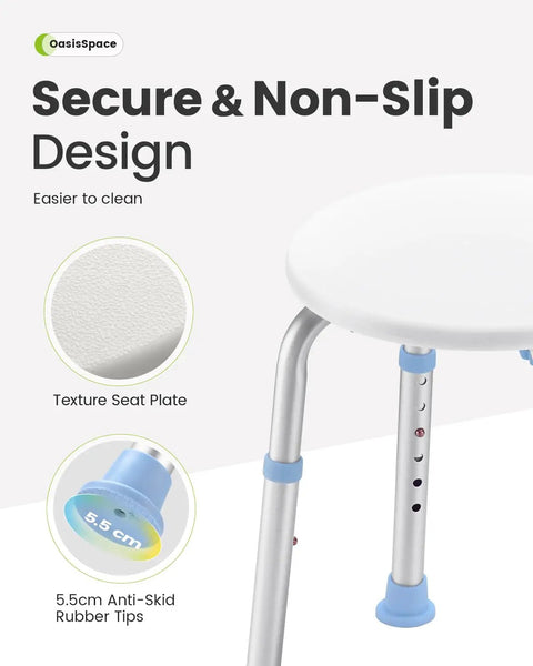 Shower Chair For Inside Tub With Adjustable Height Non Slip Bath Stool Bench With Anti Slip Rubber Tips focus on secure design