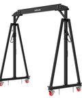Heavy Duty Workhorse Gantry Crane 4400 Lbs Portable Garage Hoist Adjustable 97 To 141 Inches side view with wheels