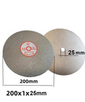 200mm Diamond Grinding Wheel 8 Inch with 25mm Hole Pro Grade, showing electroplated disc and measurement details.