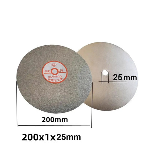 200mm Diamond Grinding Wheel 8 Inch with 25mm Hole Pro Grade, showing electroplated disc and measurement details.