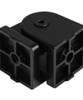 Heavy Duty Black Pivot Joint Hinges 4 Pack Fits 4040 T Slot Aluminum Extrusion Profile Slick Zinc Alloy Construction With M8 Mounting Holes Rock Solid Swivel Action Pro Builder Gear close-up view of hinge