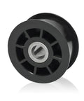 Idler Pulley Replacement Part 38225P For Home Washers That Keeps Drive Belt Tension And Smooths Transmission OEM Quality Wheel 38225P black plastic with metal bearing