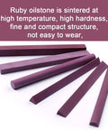 Six Shapes Ruby Whetstone Set 3000 Grit Oilstone For Sharpening Gravers And Tools with square, triangle, semicircle, cylinder shapes