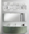 Bathroom Led Crystal Vanity Light Over Mirror Four Lights Chrome Stainless Steel Wall Mount Vanity Fixture For Bedroom