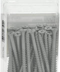 Pro Level Kickass Exterior Deck Screws Fifty Count Ten By Two And A Half Inch Phillips Fasteners with gray ceramic finish in package.