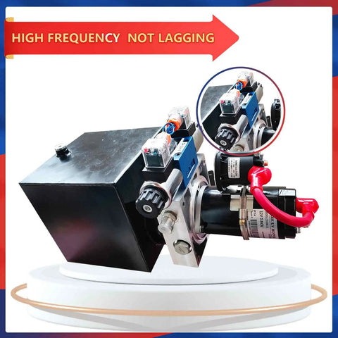 Compact 12V Hydraulic Power Unit With 0.8 kW Dual Acting Pump for Car Lifts and Dump Trailers portable unit on display