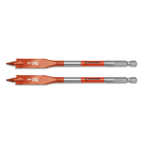 Two Piece Screw Point Paddle Drill Bit Set Six Inch By One Half Inch With Speed Striker Fifteen Times Faster Cut