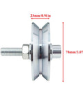 Galvanized V Groove Wheel Sliding Gate Caster Heavy Duty Rigid Roller With Double Bearing For High Load Up To 880 Lb Side View