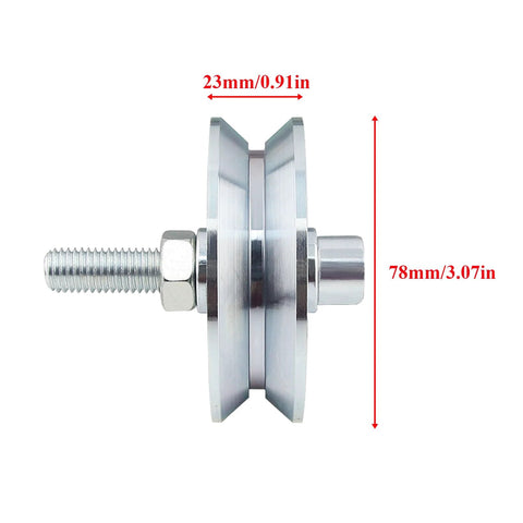 Galvanized V Groove Wheel Sliding Gate Caster Heavy Duty Rigid Roller With Double Bearing For High Load Up To 880 Lb Side View