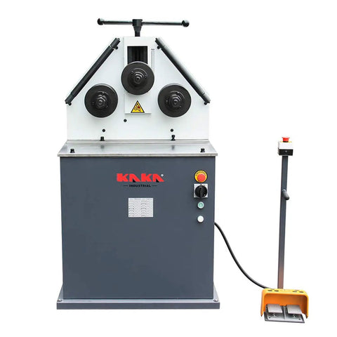 Heavy Duty Three Roll Electric Bender Handles Flat Bar Square Tube And Angle Steel With Slick One Point Five Kilowatt Motor Built Tough For Horizontal Or Vertical Metal Shaping On Any Job Site