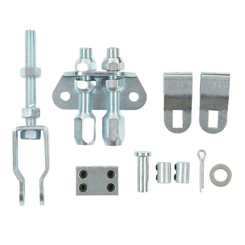 Universal Parking Brake Cable Kit ABS Plastic Emergency Handbrake Cable Assembly parts including bolts and fittings.