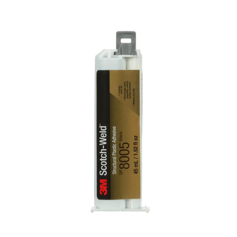 DP8005 Structural Plastic Adhesive Black Duo Pak 45 mL cartridge for bonding LSE plastics and metals, front view