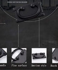 Six Pack Vintage Antique Bronze And Antique Black Drawer Ring Pull Handles, focus on retro design and fine surface details.