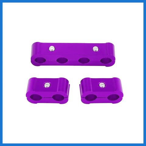 Purple Aluminum Alloy 4 Pack 8mm Spark Plug Wire Separator Loom Clamps For Cars Engine Wire Organizer Keeps Wires In Place Dope Auto Accessories Gear Set