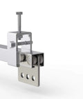 Four Wheel Trolley Assembly With Four Deep Groove Ball Bearings For Taller Strut Channel Or One And Five Eighth Inch Channel in use.