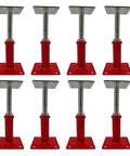 Heavy Duty Floor Jacks Adjustable Screw Post Basement Support Poles For House Foundation Leveling Galvanized Steel 6000 Lb Capacity Set Of 8 in red color, showing height adjustment mechanism.