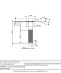 Front view drawing of 1/4-20 X 1-1/4 Grade 5 Titanium Hex Head Bolts for saltwater applications.