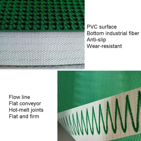 Durable PVC Conveyor Belt Replacement For Commercial Packaging And Grain Factories with high wear and heat resistance details