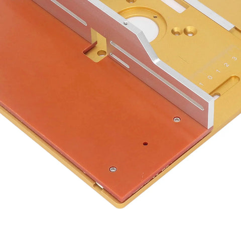 Robust Aluminum Router Lift Table Plate With Precision Engraved Scale For Woodworking Trimming And Engraving Machines close-up view showing detail and color.