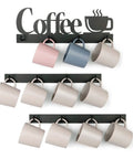 Coffee Mug Wall Rack With 12 Heavy Duty Hooks And Metal Sign For Coffee Bar Kitchen And Office Space Saving Wall Mounted Mug Organizer With Easy Access And Rustic Modern Style, black racks with mugs