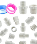 16 Piece PVC Pipe Fittings Reducer Bushing Coupling From Half Inch To Three Quarter Inch, Male To Female And Male Fittings