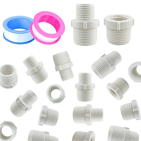 16 Piece PVC Pipe Fittings Reducer Bushing Coupling From Half Inch To Three Quarter Inch, Male To Female And Male Fittings