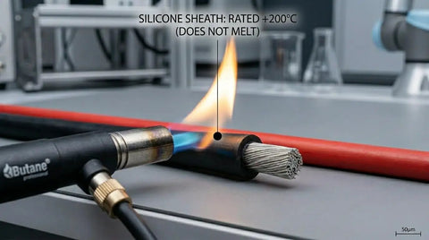 Testing 8 Gauge Silicone Wire 33ft Ultra Flexible 2 Conductor Parallel Cable With Tinned Copper High Temp Resistant Minus 60C To 200C Red Black