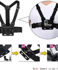 All In One Universal Action Camera Head Strap And Chest Harness Mount Kit For GoPro And Most Sports Cams Like AKASO set overview