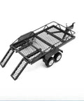 Heavy Duty 1 24 Scale Metal Trailer Cargo Carrier Diy Rc Car Upgrade Parts Badass Rugged Off Road adjustable ramp design