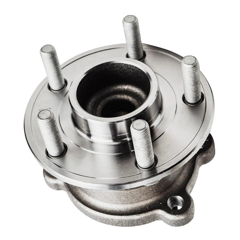 Rear 2 Piece Wheel Bearing Hub Assembly Set Compatible With Ford Escape C Max Lincoln MKC 2013 Through 2019 FWD Models With Park Assist And ABS Replacement Drop In Ready High Quality Durable Bearings For Smooth Quiet Operation, close-up view of single hub