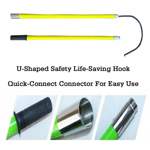 Red 1 Meter High Voltage Insulated Safety Tool For Electrical Pros And DIYers Portable Heavy Duty Insulated Rod With Heat Shrink Tubing For Maximum Shock Protection In Power Plants Factories And Auto Maintenance, U-shaped hook