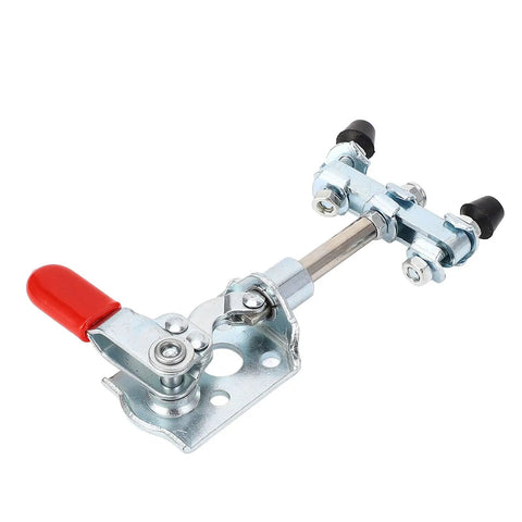 Quick Release Push Pull Toggle Clamp Beefy 40kg Capacity Stainless Steel Heavy Duty Industrial Grade Fastener For Welding Jig Fixture CNC Machine Automotive Applications With Comfortable Grip Handle And Rock Solid Hold, red handle