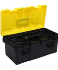 Durable Plastic Tool Box With Secure Locking Latch And Sturdy Handle, Removable Tray, Lockable Lid For Truck Bed Or Home Garage