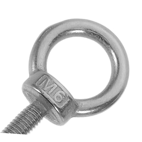 Stainless Steel M6x20 Threaded Eye Bolts With Closed Ring For Heavy Duty Concrete Mounts And Wall Hooks, close-up