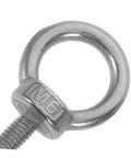 Heavy Duty Stainless Steel Eye Bolts M6x20 With Closed Ring And Hole, Comprehensive Kit Includes Flat Washer, Spring Washer And Nylon Nut, Close-up