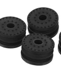 4 Pack Anti Vibration Stabilizer Feet For 3D Printers With Rubber Grommets And Screws Noise Reduction Stable Foot Pads For Desktop 3D Printing Equipment Boost Print Stability And Print Accuracy, black rubber feet close-up
