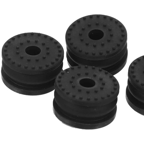 4 Pack Anti Vibration Stabilizer Feet For 3D Printers With Rubber Grommets And Screws Noise Reduction Stable Foot Pads For Desktop 3D Printing Equipment Boost Print Stability And Print Accuracy, black rubber feet close-up