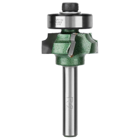 Heavy Duty 4 Teeth Router Bit For Woodworking Trimming Machine With Tungsten Steel Carbide Cutters R2 Radius showing sharp carbide edges.