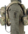 Side view of Tactical Zip On Back Panel Double Pouch Assault Modular Backpack for V5 Vest Made With 500D Nylon
