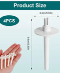 Set Of 4 Dope Plastic Spool Pin Thread Holders For Sewing Machines, Easy Replacement Bobbin Pins For Twin Needle Or Handheld Use, Works With Home Machines, Durable Thread Guide For Smooth Feeds. 4pcs white plastic spool pins, 5.6cm x 2.4cm