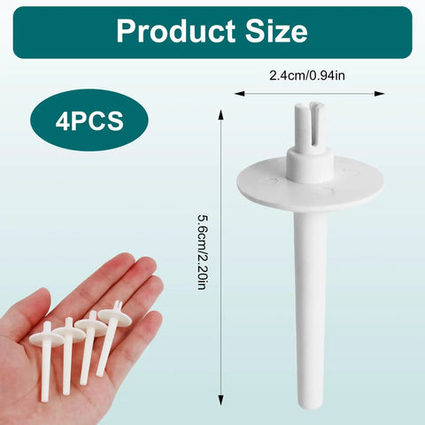 Set Of 4 Dope Plastic Spool Pin Thread Holders For Sewing Machines, Easy Replacement Bobbin Pins For Twin Needle Or Handheld Use, Works With Home Machines, Durable Thread Guide For Smooth Feeds. 4pcs white plastic spool pins, 5.6cm x 2.4cm