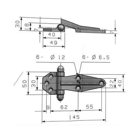 Heavy Duty Refrigerator Door Hinge Replacement Fridge Steel Hardware For Smooth Daily Opening No Sweat Swap Fits Residential Fridges Built Tough For Everyday Family Use technical drawing with dimensions
