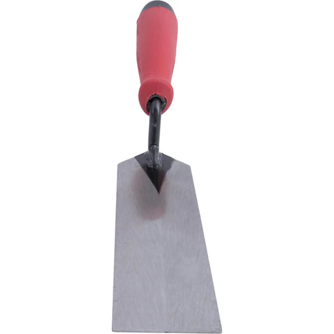 Margin Trowel For Masonry And Tiling Projects 8 Inch By 2 Inch Forged Carbon Steel Blade Red Soft Grip Handle Tool