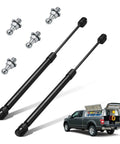 12 Inch Gas Shocks Struts Lift Supports For Leer Camper Shell And ARE Topper, black, with truck illustration.