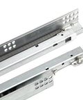 Close-up of Two Piece Bottom Mount Drawer Slides for Furniture, Metal Drawer Rails With Easy Install and Heavy Duty Under Mount Glide